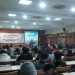 Satgas PPKS STIE Malangkucecwara mengencarkan sosialisasi bahaya HIV dan inveksi menular seksual. (Foto/M Sholeh)