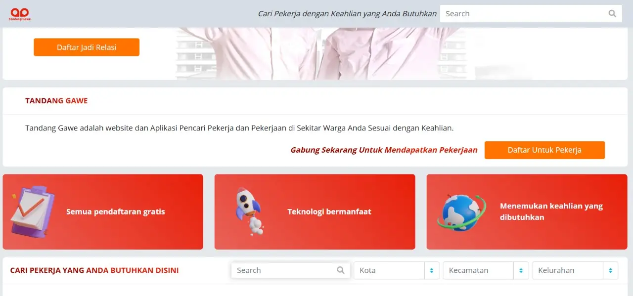 Tampilan website