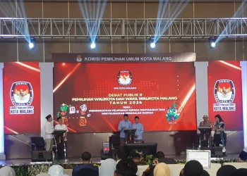 Ilustrasi, calon pemimpin Kota Malang saat melakukan debat publik Pilkada 2024. (Foto/M Sholeh)