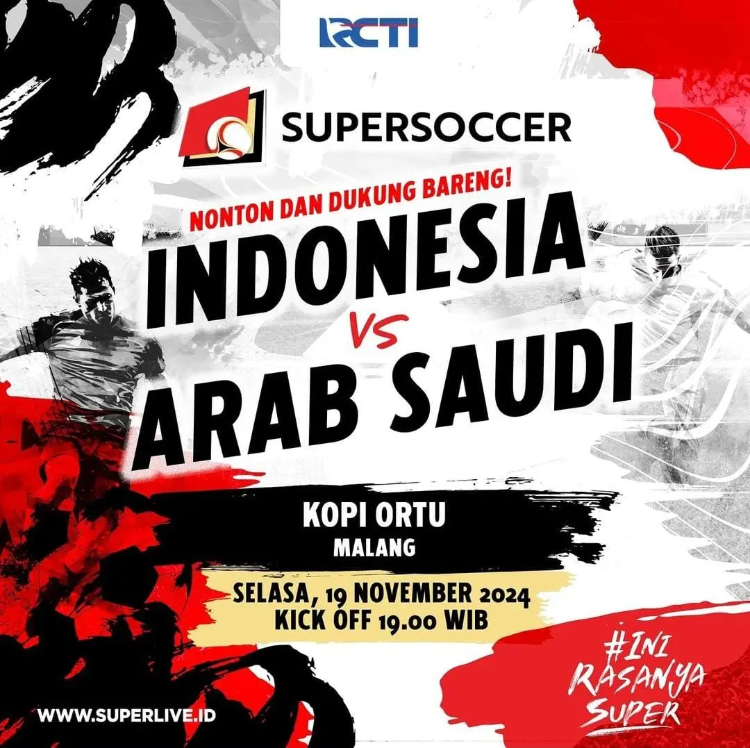 Flyer nobar Timnas Indonesia vs Arab Saudi di Kopi Ortu./Foto: Instagram @kopiortu.
