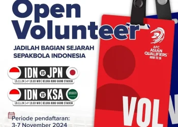 PSSI membuka pendaftaran volunteer laga Timnas Indonesia melawan Jepang dan Arab Saudi di Kualifikasi Piala Dunia 2026 Zona Asia /Foto: Tangkapan layar Instagram @pssi.