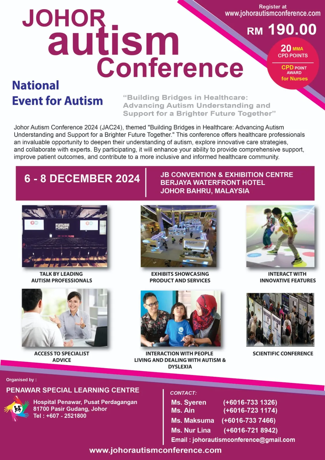 Flyer Johor Autism Conference 2024 (JAC 24)./Foto: Dok. PSLC.