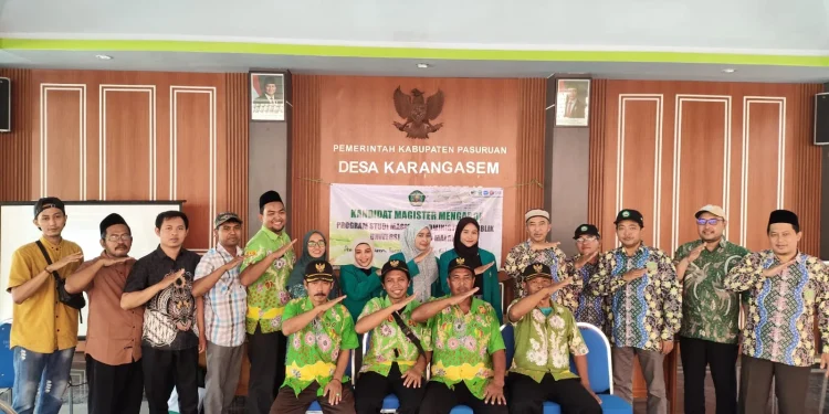 Kandidat magister Administrasi Publik Unisma saat gelar pengabdian masyarakat di Pasuruan. Foto/dok for TM