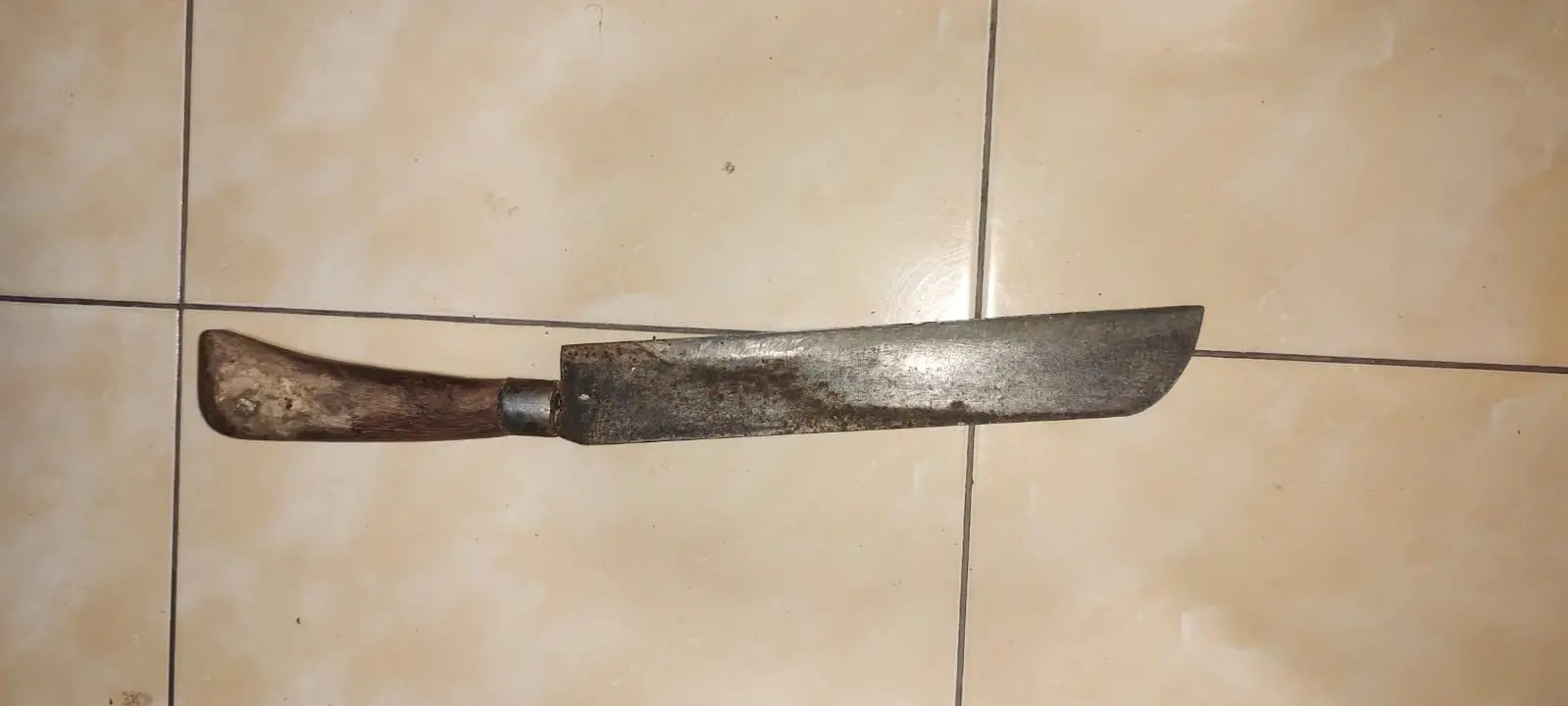Pisau yang digunakan terduga pelaku untuk membacok korban. Foto: Polsek Karangploso