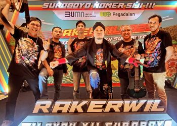 Rakerwil Pegadaian Kanwil XII Surabaya dimeriahkan KW 12 Rock Band. Foto/dok