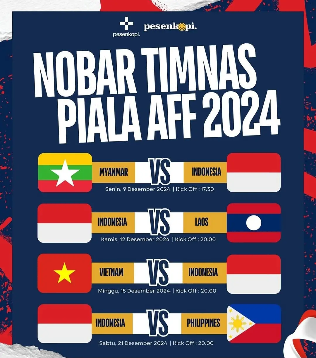 Flyer nobar Timnas Indonesia vs Filipina di Pesenkopi Plus. /Foto: Instagram @pesenkopiplus.