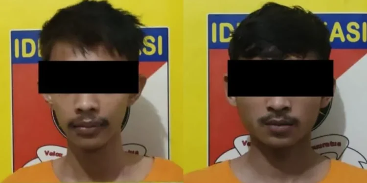 Kedua tersangka setelah diringkus polisi. Foto: Polres Malang