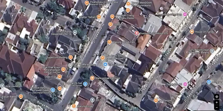 Kawasan Jalan Dewandaru Kota Malang. foto/google maps