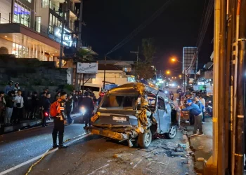Ilustrasi kontur jalanan menurun di Jalan Imam Bonjol Kota Batu, lokasi peristiwa laka rem blong bus pariwisata asal Bali. Foto: Azmy