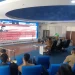 Pj Wali Kota Malang, Iwan Kurniawan bersama jajarannya mengikuti zoom peresmian layanan PBG 10 jam. (Foto/M Sholeh)