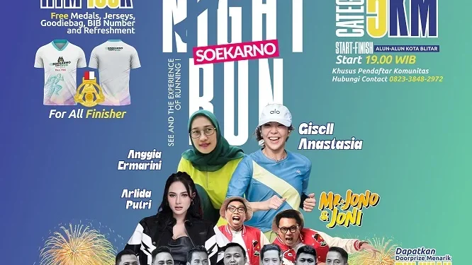 Soekarno Night Run 2025 di Kota Blitar siap digelar. Foto/dok
