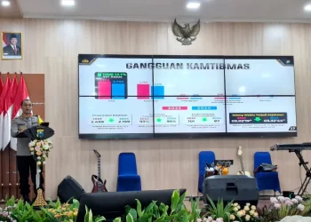 Kapolres Malang, AKBP Putu Kholis Aryana saat memaparkan hasil kinerja Polres Malang di tahun 2024. Foto: Aisyah Nawangsari Putri
