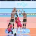 Pertandingan Elektric PLN vs Gresik Petrokimia di GOR Ken Arok Kota Malang. (Foto/M Sholeh)