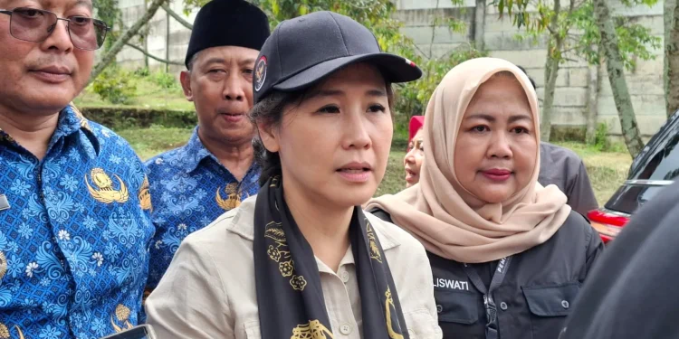 Wamen PPPA, Veronica Tan saat memberi keterangan pada media. Foto: Aisyah Nawangsari Putri