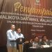 Wahyu Hidayat-Ali Muthohirin menerima SK KPU Kota Malang tentang penetapan Wali Kota dan Wakil Wali Kota Malang terpilih. (Foto/M Sholeh)