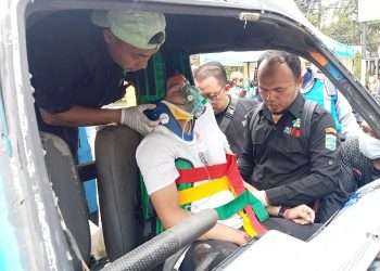 Pelatihan penanganan korban kecelakaan yang digelar Polres Malang. Foto: Aisyah Nawangsari Putri