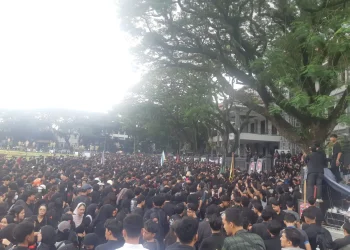 Ribuan demonstran dari berbagai elemen mahasiswa dan kampus.