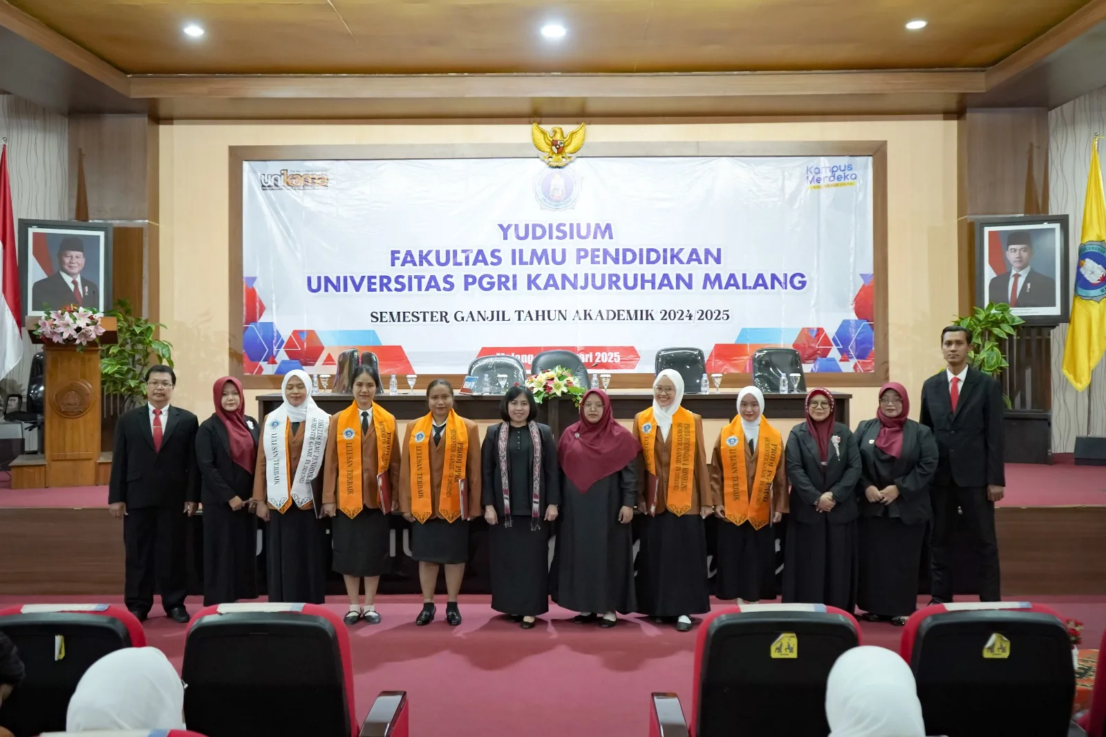 Mahasiswa Fakultas Ilmu Pendidikan Unikama menjalani Yudisium Semester Ganjil 2024/2025. (Foto/dok.)