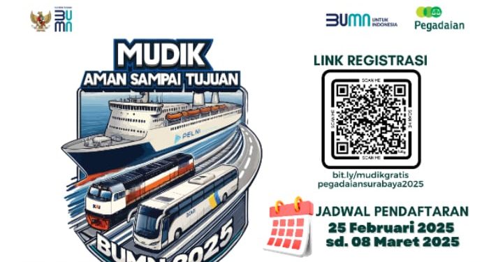Pendaftaran program Mudik Gratis 2025 yang diselenggarakan PT Pegadaian. /Foto: Dok. Pegadaian Kanwil XII.