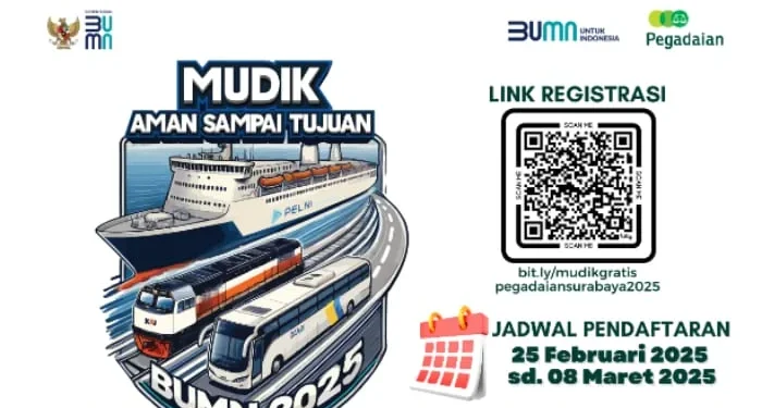 Pendaftaran program Mudik Gratis 2025 yang diselenggarakan PT Pegadaian. /Foto: Dok. Pegadaian Kanwil XII.