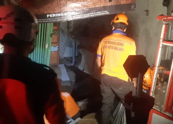 Lokasi insiden Toko Madura ambles dan mengakibatkan penjaga toko tewas. (Foto/M Sholeh)