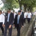Wali Kota Malang, Wahyu Hidayat bersama jajarannya meninjau lokasi pembangunan drainase Suhat. (Foto/M Sholeh)