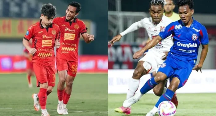 Duel seru tersaji di pekan ke-26 BRI Liga 1 2024/2025 yang mempertemukan Persija Jakarta vs Arema FC, Minggu (9/3/2025). /Foto: Kolase Instagram @aremafcofficial dan @persija.