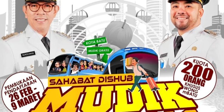 Pendaftaran program Mudik Gratis 2025 yang diselenggarakan Pemkot Batu. /Foto: Instagram @dishubkotabatu.