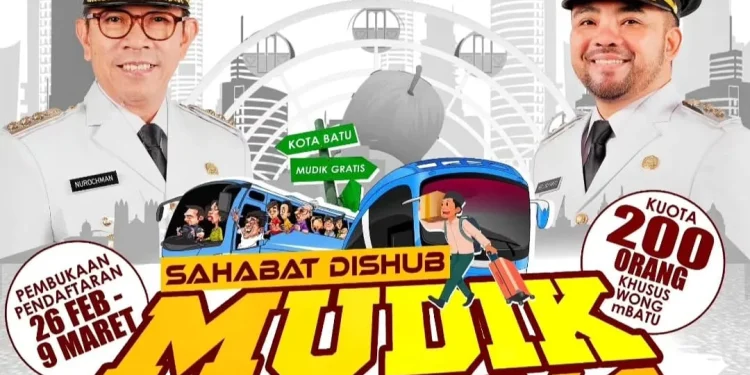 Pendaftaran program Mudik Gratis 2025 yang diselenggarakan Pemkot Batu. /Foto: Instagram @dishubkotabatu.