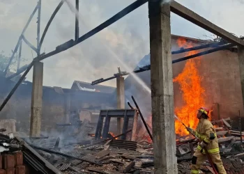 Gudang kayu terbakar
