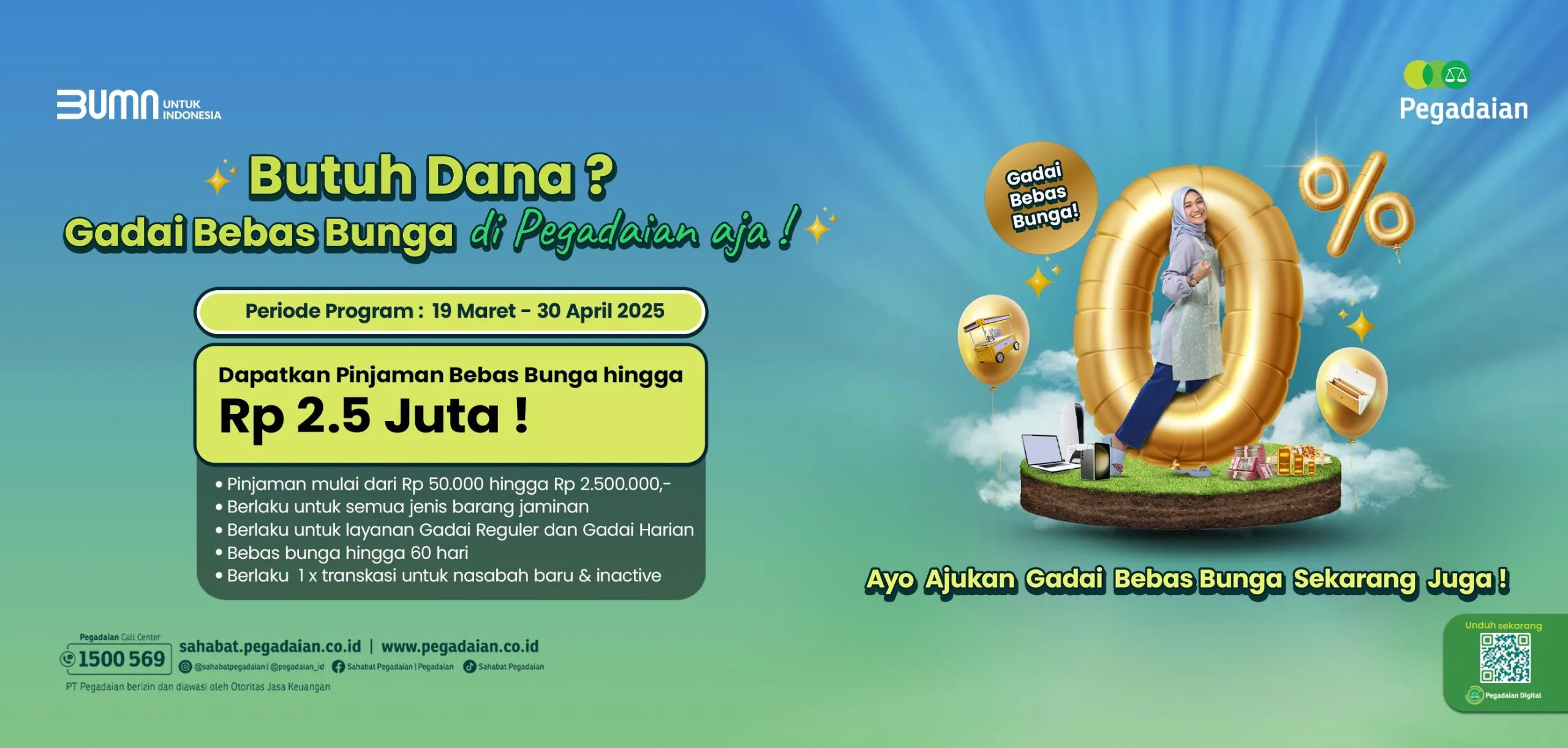 Ada gadai bebas bunga di Pegadaian. Foto/dok. Pegadaian