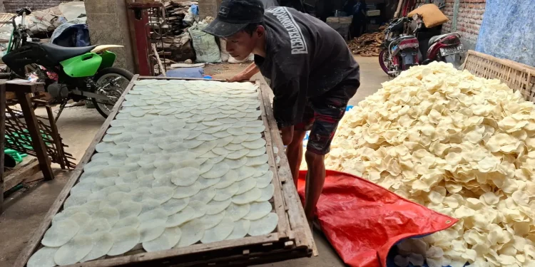 Adonan keripik singkong produksi Keripik Singkong Barokah sebelum dijemur. Foto: Aisyah Nawangsari Putri