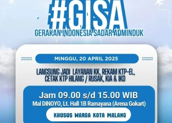 Informasi layanan adminduk dalam rangka HUT Kota Malang ke-111. /Foto: Instagram @pemkotmalang.