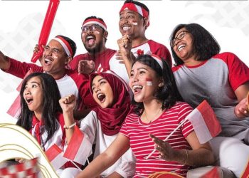 nobar Timnas Indonesia U-17 vs Korea Utara U-17 di Malang.