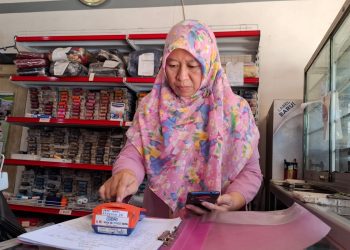 Agen BRILink Nurul Farida membantu nasabah transfer uang dan mewaspadai penipuan. Foto: Aisyah Nawangsari Putri
