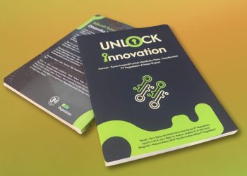 Buku Unlock Innovation terbitan Tugu Media Group yang mengisahkan kunci sukses PT Pegadaian tetap eksis dari zaman ke zaman. Foto: Dok