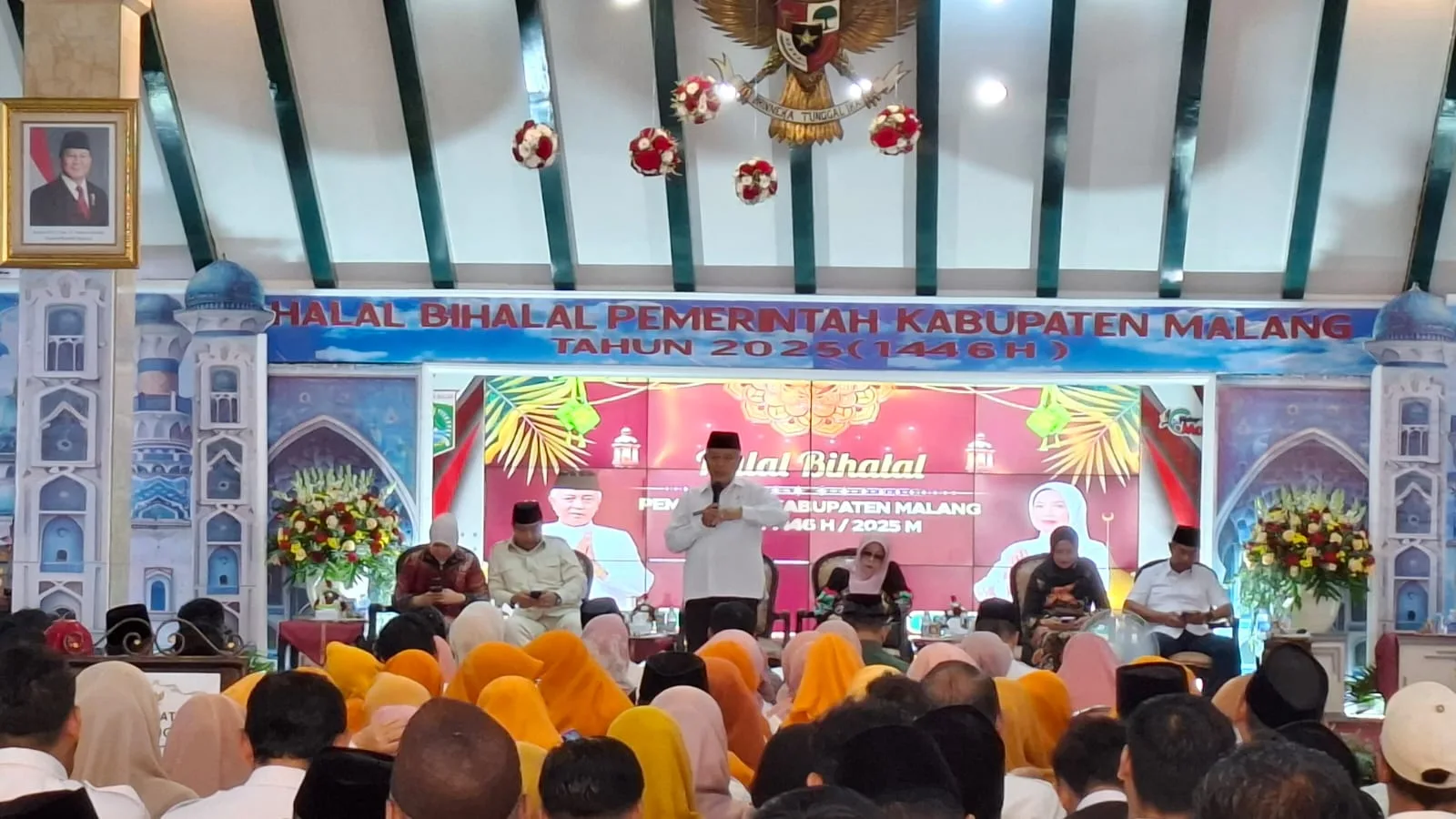 Bupati Malang beri sambutan saat halal bihalal ASN