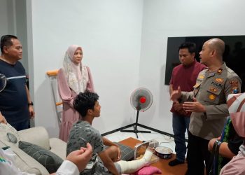 Waka Polres Batu kunjungi korban wahana pendulum 360 Jatim Park 1