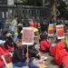 Aksi buruh dan mahasiswa dalam peringatan May Day 2025 di Kota Malang. (Foto/M Sholeh)