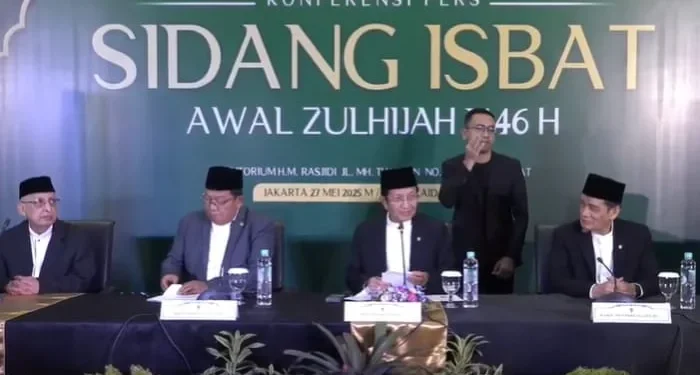 Hasil Sidang 1 Dzulhijjah, Kementerian Agama tetapkan Hari Raya Idul Adha 2025 jatuh di hari Jumat, 6 Juni 2025. /Foto: Tangkapan layar kanal YouTube Kemenag RI