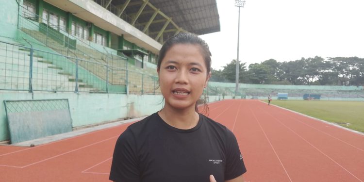 Atlet Lari Kota Malang, Jingga Eka Farera. (Foto/M Sholeh)