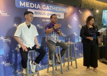 Direktur Binus Malang, Dr. Robertus Tang Herman, S.E., M.M mengungkap kunci 100 persen lulusannya terserap di dunia kerja (M Sholeh)
