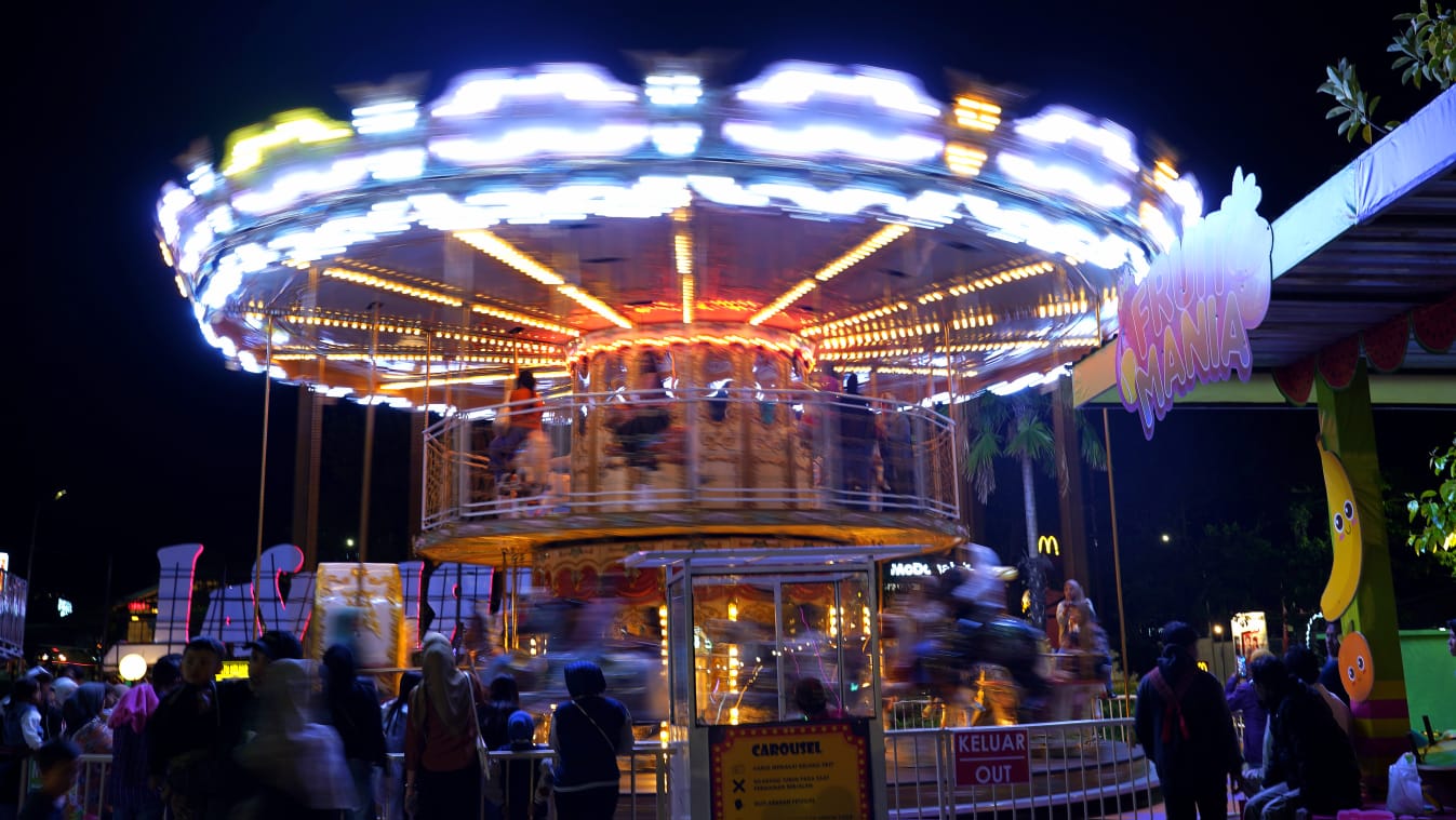 Salah satu wahana di area Carnival Jatim Park 3. Foto: Dok.