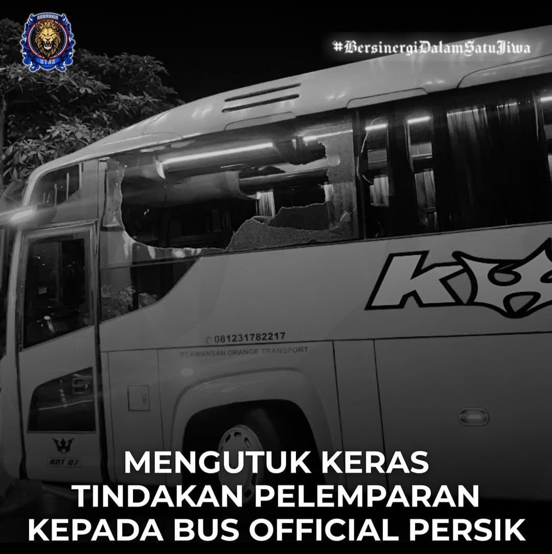 Organisasi Satu Aremania mengecam insiden pelemparan batu ke bus Persik Kediri oleh oknum suporter./Foto: Instagram @satuaremania.