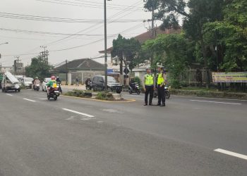 Lokasi tabrakan antara sepeda motor dan truk di Singosari. Foto: Satlantas Polres Malang