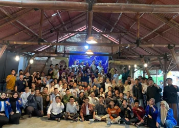 Suasana halal bi halal IKA PMII Sunan Ampel di Kopi Tani, Dau, Kabupaten Malang pada minggu (4/5/2025). Foto: dok panitia.