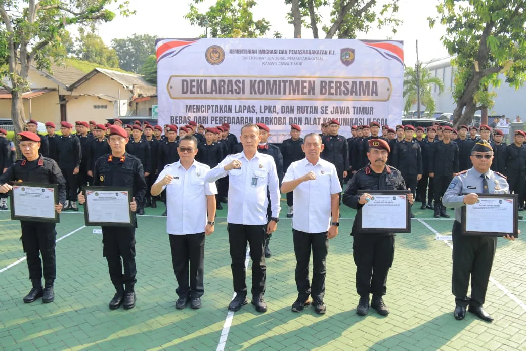 Deklarasi lapas dan rutan bersih dari narkoba dan penggunaan ponsel ilegal. (Foto/ist)