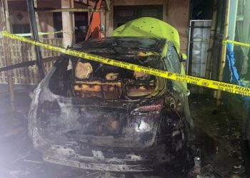 Mobil terbakar di Malang