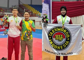 Atlet Taekwondo Kabupaten Malang berhasil sumbang dua medali. Foto: dok. Taekwondo Indonesia Kabupaten Malang