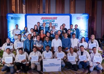 Jurnalis penerima beasiswa BRI Fellowship Journalism dalam acara inaugurasi di Bogor. Foto: BRI